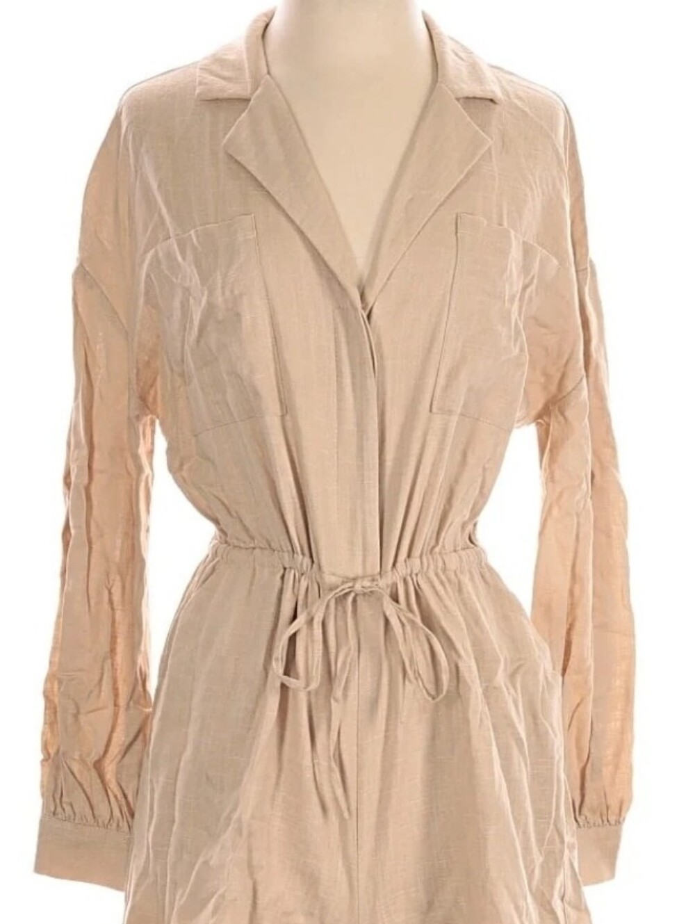 NWT Women’s Cream and Light Blue Romper- Comfortable Everyday Style